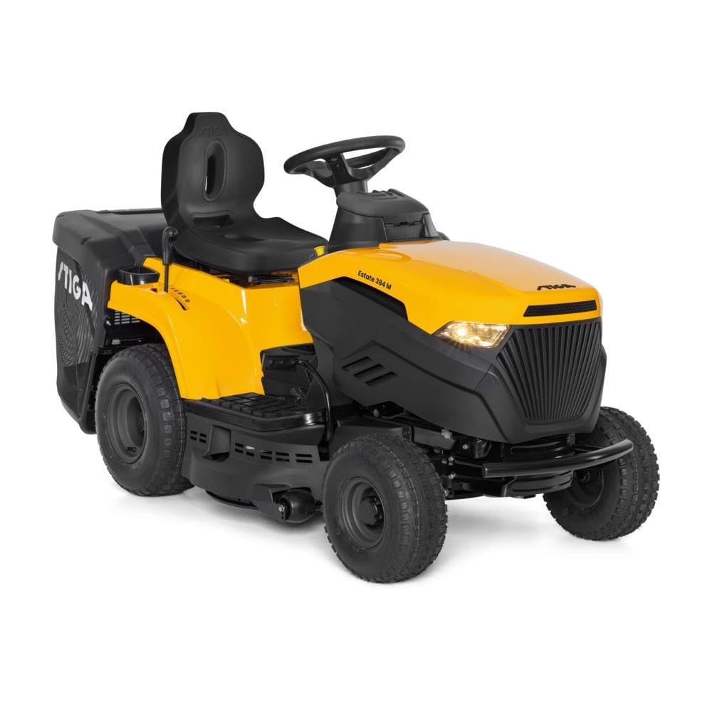 STIGA Estate 384 M Aufsitzmäher – 352cc Motor, 84cm Schnittbreite, Elektromagnetische Kupplungs-Taste, Dualblatt-System, bis 3500m²