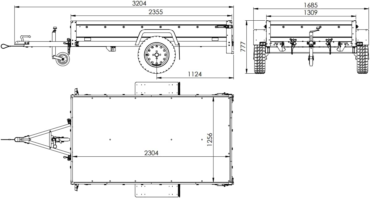Unitrailer Kipphänger 230 mit Hochplane & Stützrad