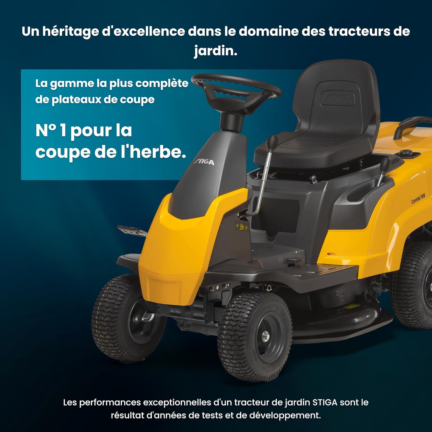 STIGA Combi 166 Aufsitzmäher – 224cc Benzinmotor, 66cm Schnittbreite, 3 Schneidemodi, bis 1500m², Mulching-Set