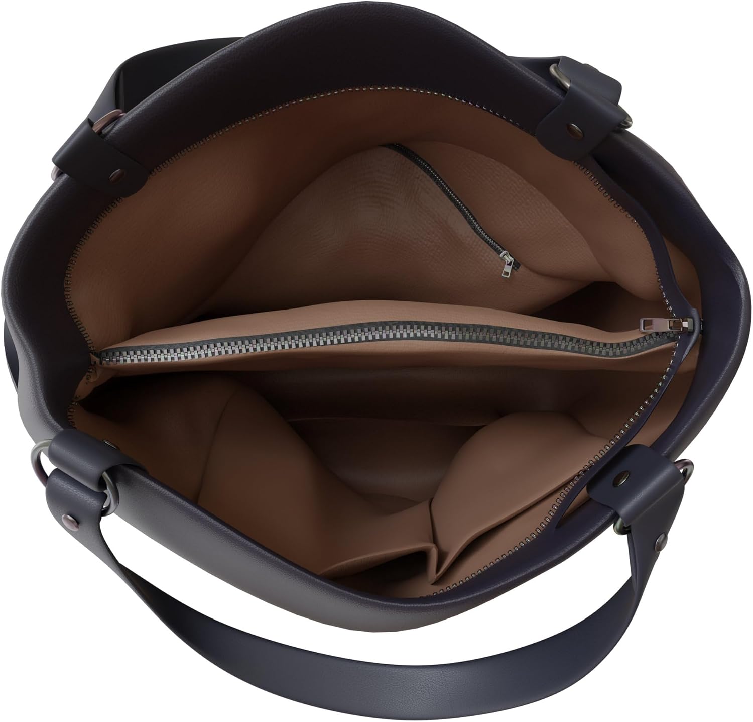 KMISSO Damen Shopper Bag Hobo Bag – große Schultertasche aus Kunstleder 38x35x15 cm, zweifarbige City Shopper Handtasche in vielen Farben, gefüttertes Hauptfach mit Reißverschluss & Innenfächern
