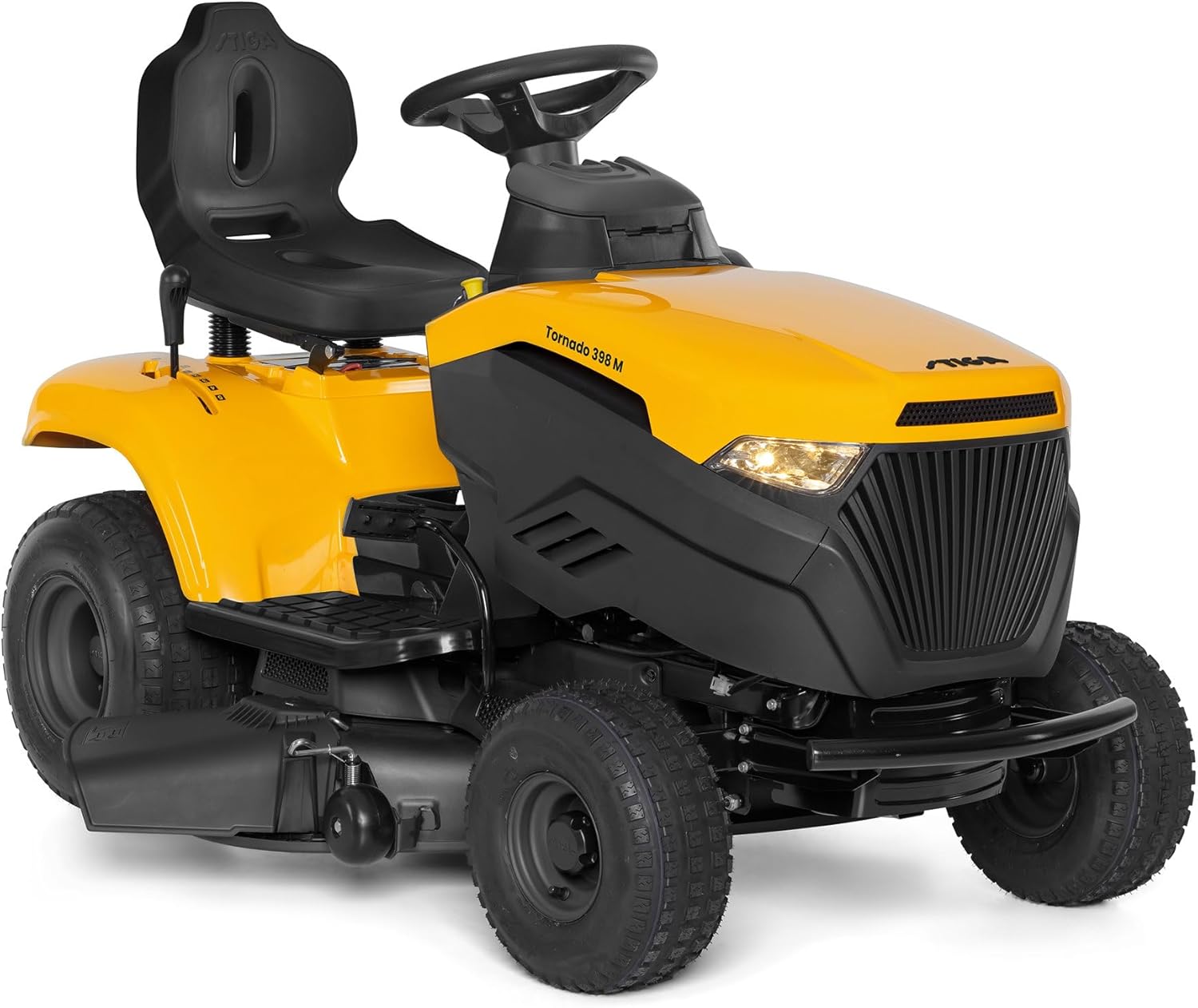 STIGA Tornado 398 M Aufsitzmäher – 414cc Benzinmotor, 98cm Schnittbreite, Mechanisches Getriebe, Stahlrahmen, bis 5000m²