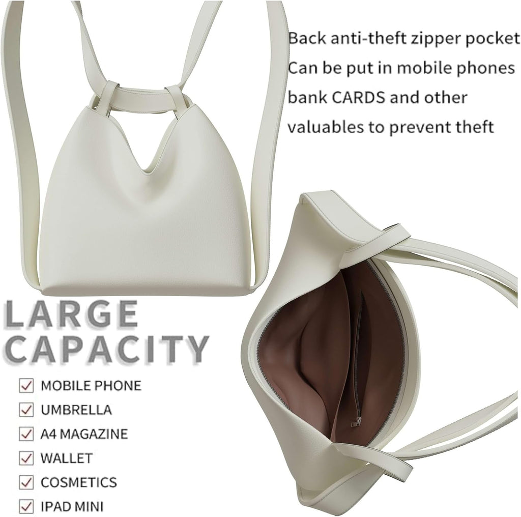 KMISSO 30671 Women's Shopper Bag, Hobo Bag, Backpack Function, Vegan Leather
