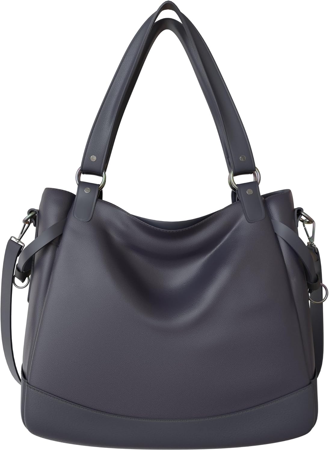 KMISSO Damen Shopper Bag Hobo Bag – große Schultertasche aus Kunstleder 38x35x15 cm, zweifarbige City Shopper Handtasche in vielen Farben, gefüttertes Hauptfach mit Reißverschluss & Innenfächern