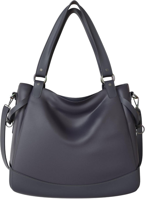KMISSO Damen Shopper Bag Hobo Bag – große Schultertasche aus Kunstleder 38x35x15 cm, zweifarbige City Shopper Handtasche in vielen Farben, gefüttertes Hauptfach mit Reißverschluss & Innenfächern