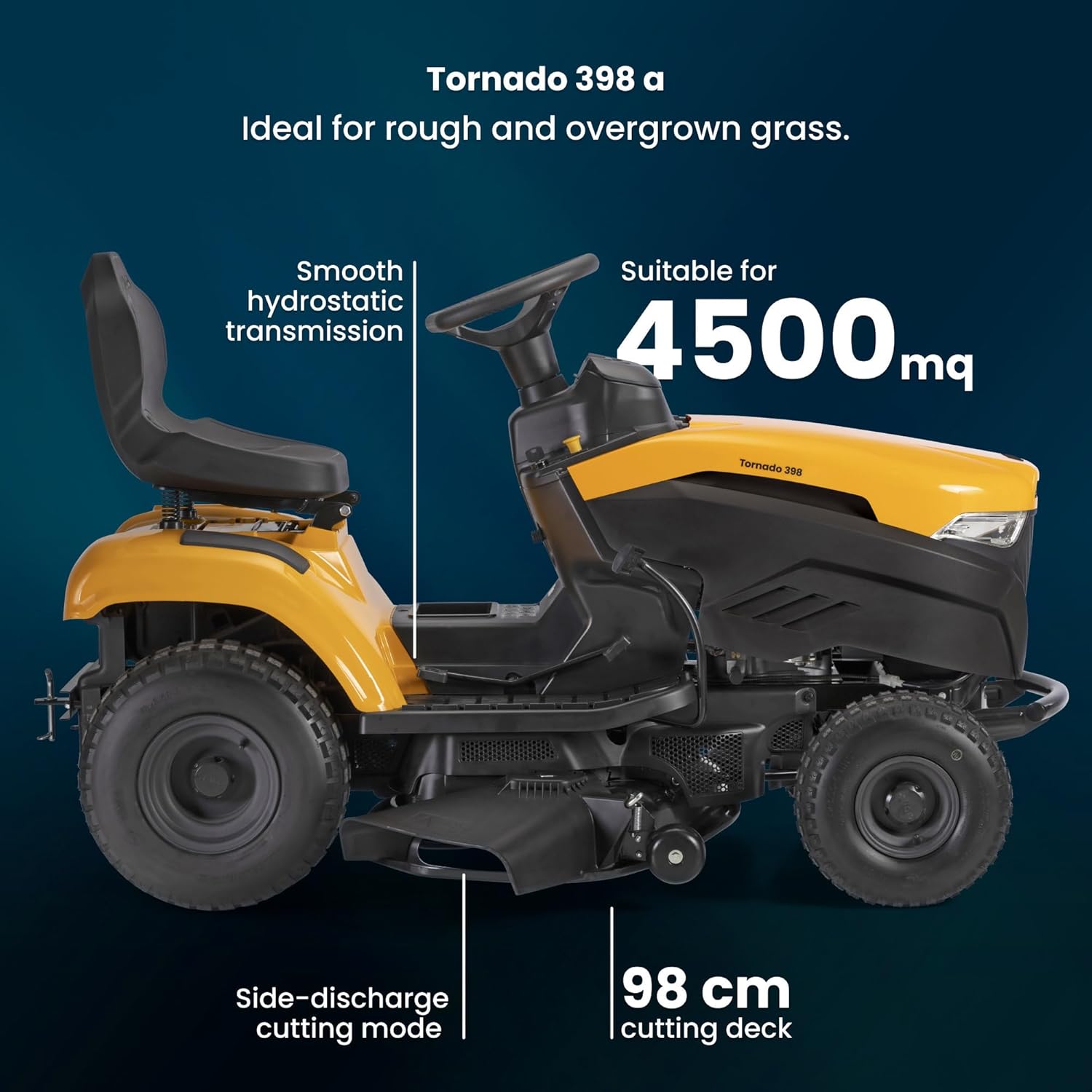 STIGA ST 400 Premium Aufsitzmäher – 414cc Motor, 98cm Schnittbreite, Hydrostat-Getriebe, Safety Contact Breaker, bis 5000m²