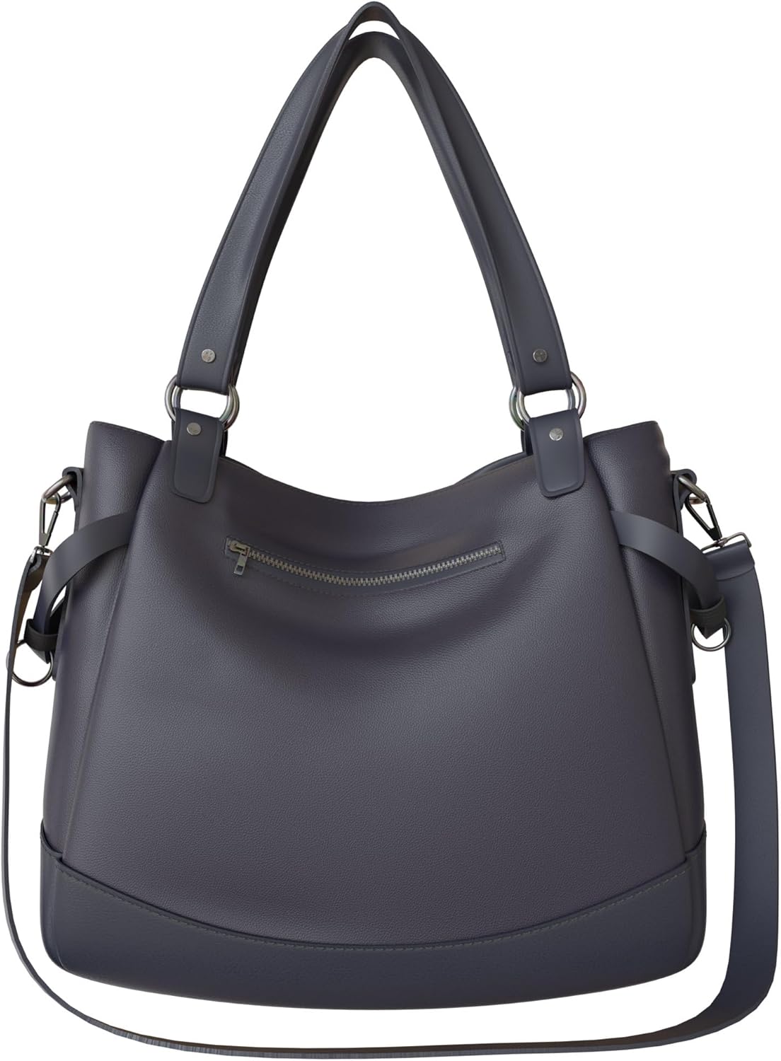 KMISSO Damen Shopper Bag Hobo Bag – große Schultertasche aus Kunstleder 38x35x15 cm, zweifarbige City Shopper Handtasche in vielen Farben, gefüttertes Hauptfach mit Reißverschluss & Innenfächern
